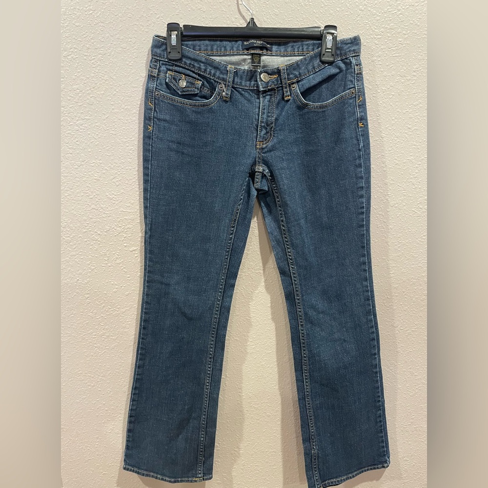 Banana Republic Women's Straight-Leg Midwash Blue Jeans